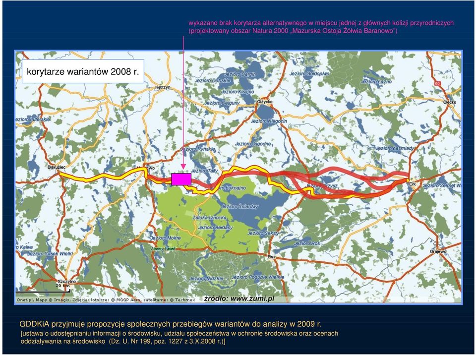 GDDKiA przyjmuje propozycje społecznych przebiegów wariantów do analizy w 2009 r.