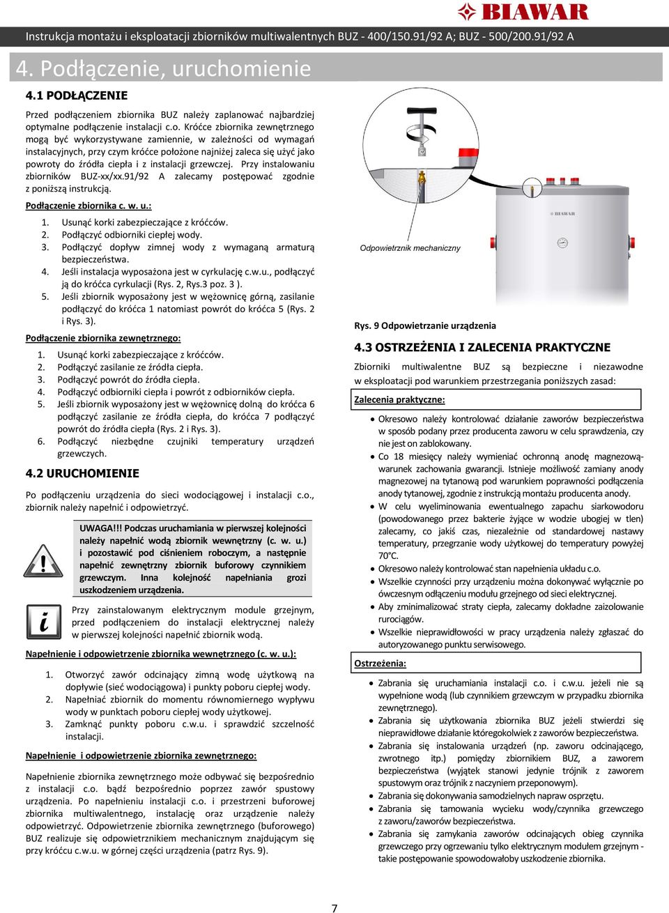 ienie 4.1 PODŁĄCZENIE Przed pod