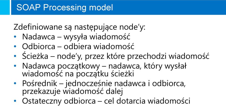 początkowy nadawca, który wysłał wiadomość na początku ścieżki Pośrednik jednocześnie