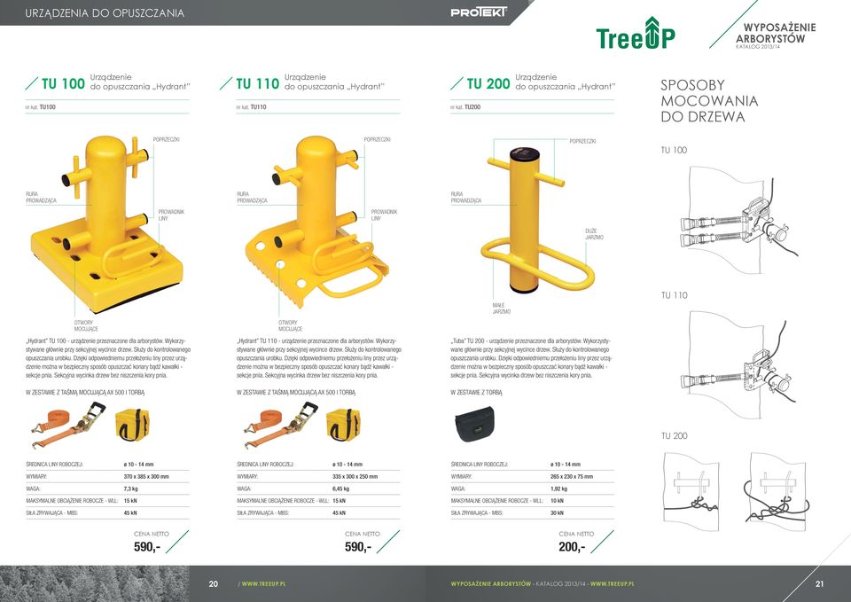 JARZMO MAŁE JARZMO TU 110 OTWORY MOCUJĄCE OTWORY MOCUJĄCE Hydrant TU 100 - urządzenie przeznaczone dla arborystów. Wykorzystywane głównie przy sekcyjnej wycince drzew.