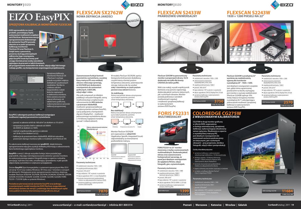 Rozszerzona wersja oprogramowania dodawanego do zestawów EasyPIX pozwala obecnie na w pełni sprzętową kalibrację monitorów FlexScan SX oraz FlexScan S.