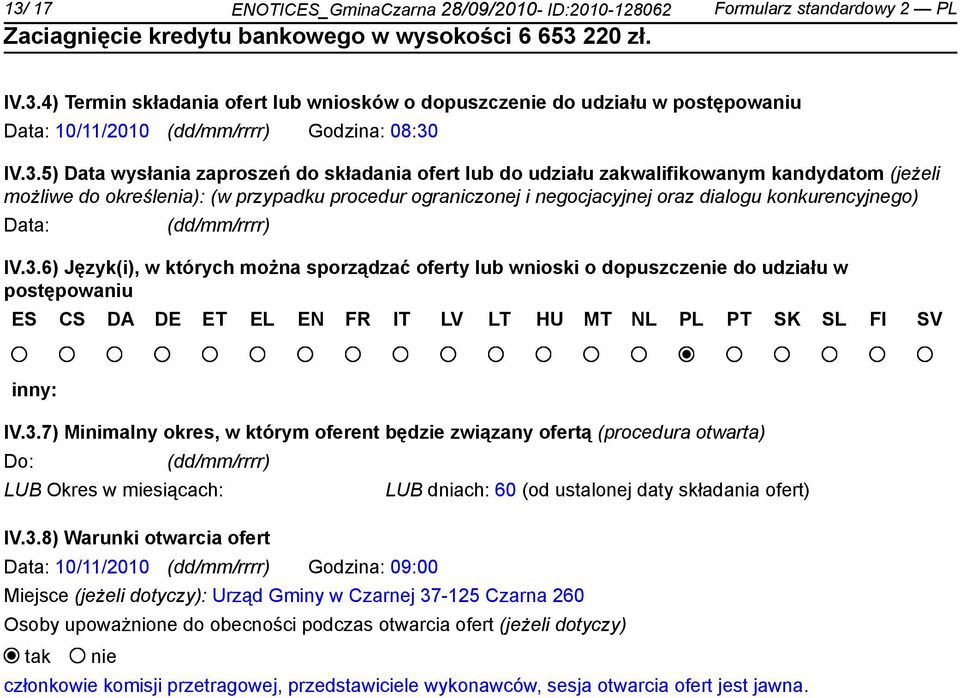 konkurencyjnego) Data: (dd/mm/rrrr) IV.3.