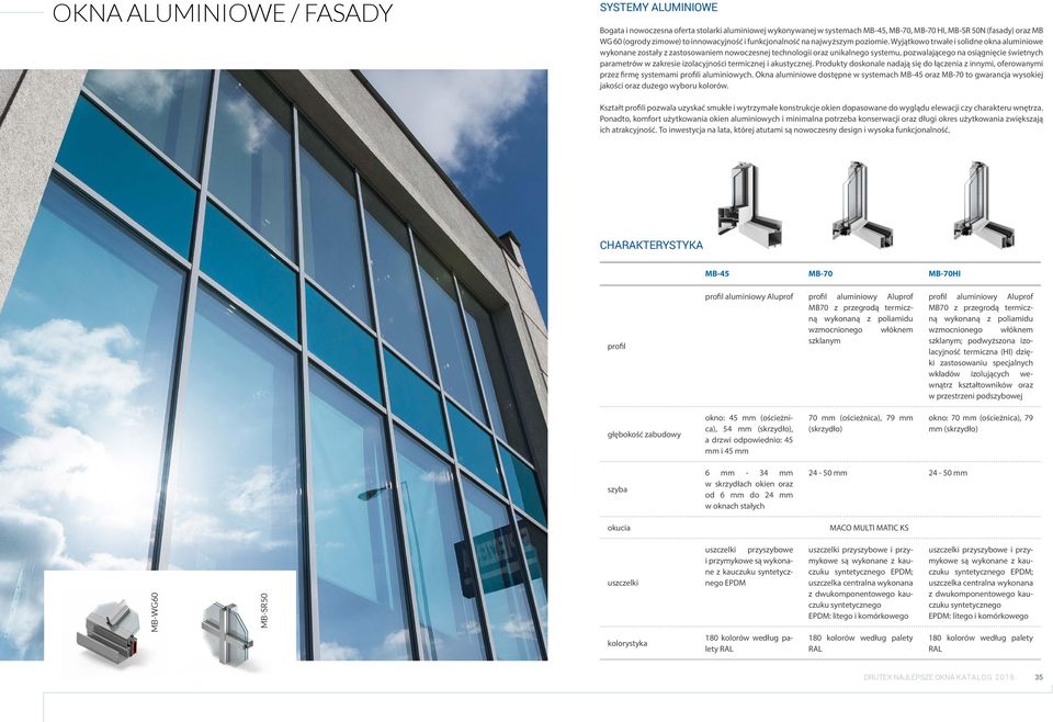 Wyjątkowo trwałe i solidne okna aluminiowe wykonane zostały z zastosowaniem nowoczesnej technologii oraz unikalnego systemu, pozwalającego na osiągnięcie świetnych parametrów w zakresie izolacyjności