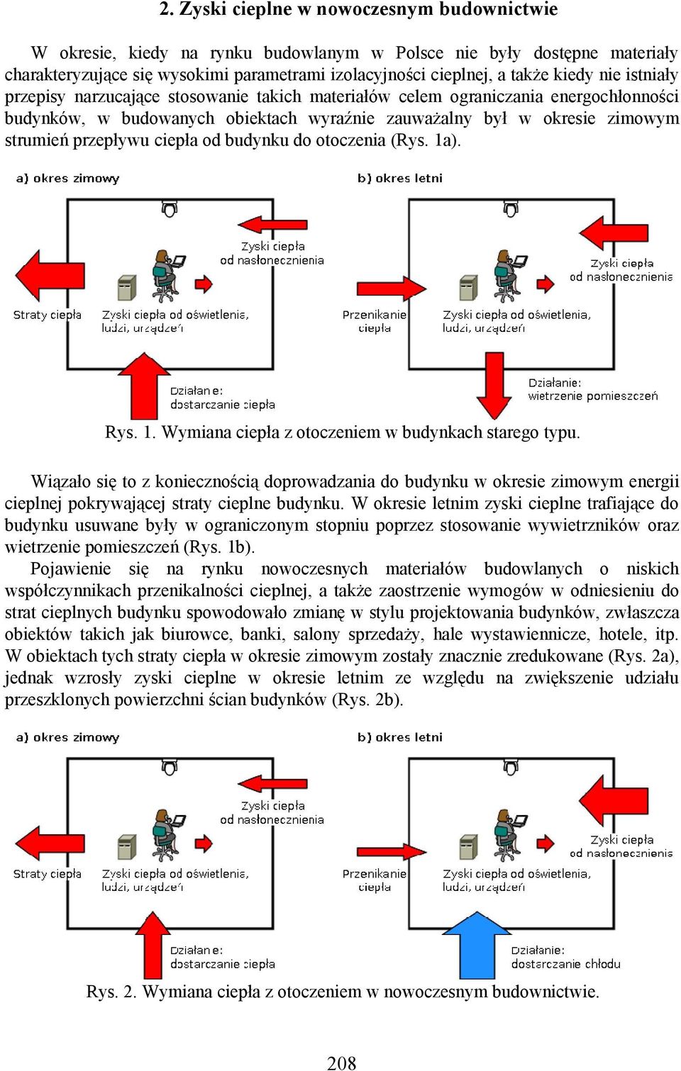 od budynku do otoczenia (Rys. 1a). Rys. 1. Wymiana ciepła z otoczeniem w budynkach starego typu.