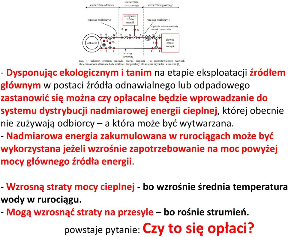 - Nadmiarowa energia zakumulowana w rurociągach może być wykorzystana jeżeli wzrośnie zapotrzebowanie na moc powyżej mocy głównego źródła energii.