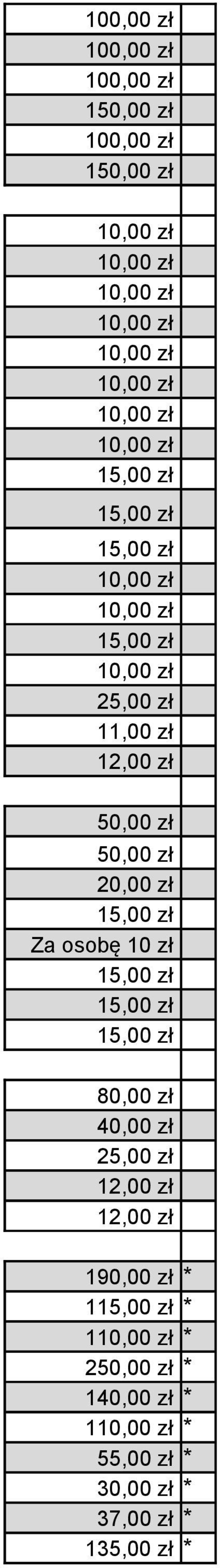 12,00 zł 190,00 zł * 1 * 1 * 2 * 1