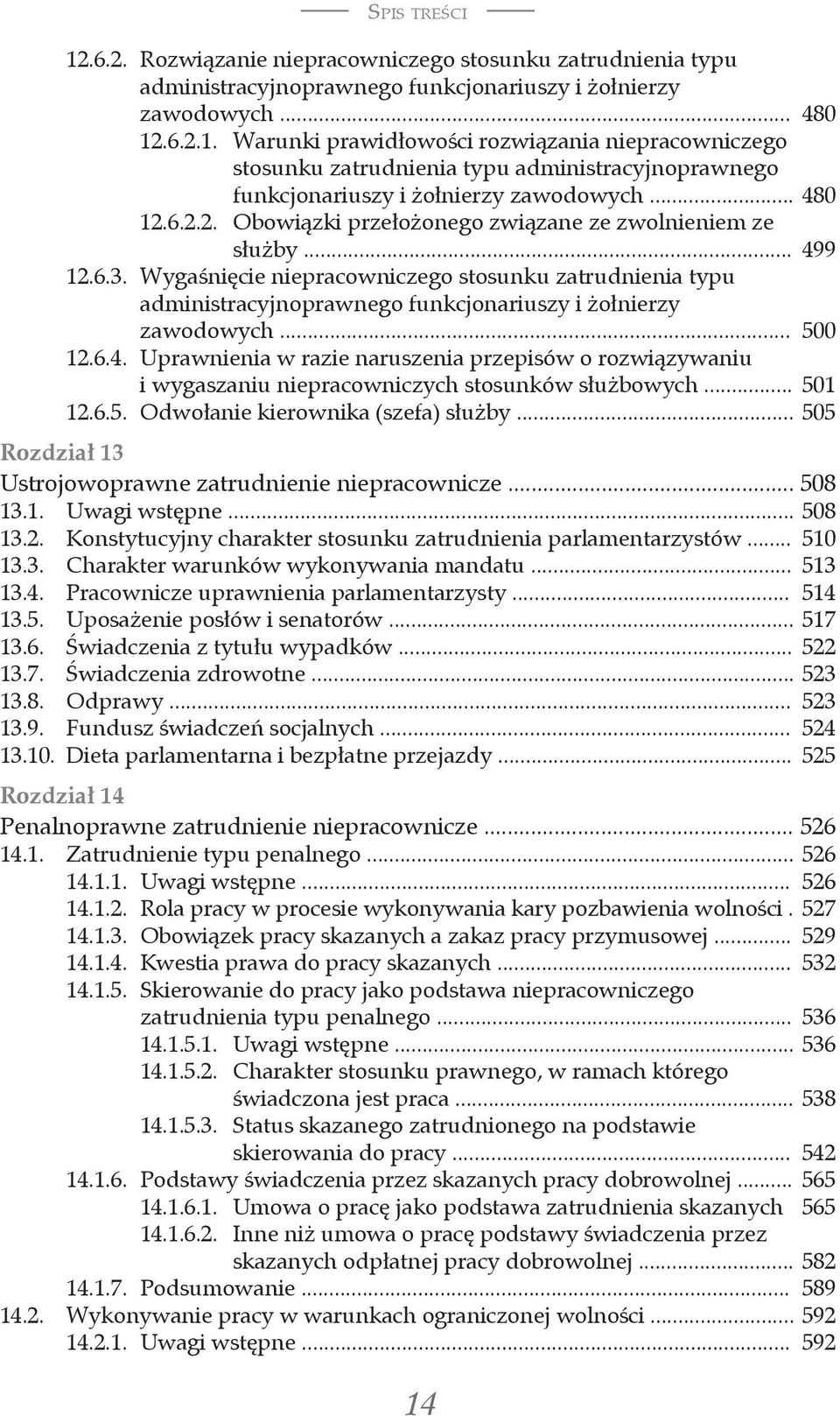 Wygaśnięcie niepracowniczego stosunku zatrudnienia typu administracyjnoprawnego funkcjonariuszy i żołnierzy zawodowych... 500 12.6.4.