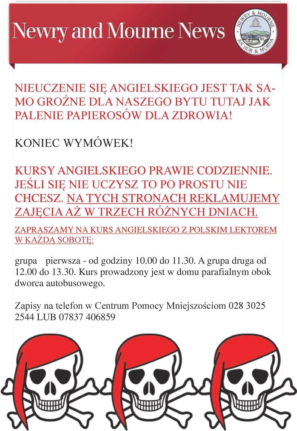 NA TYCH STRONACH REKLAMUJEMY ZAJĘCIA AŻ W TRZECH RÓŻNYCH DNIACH.