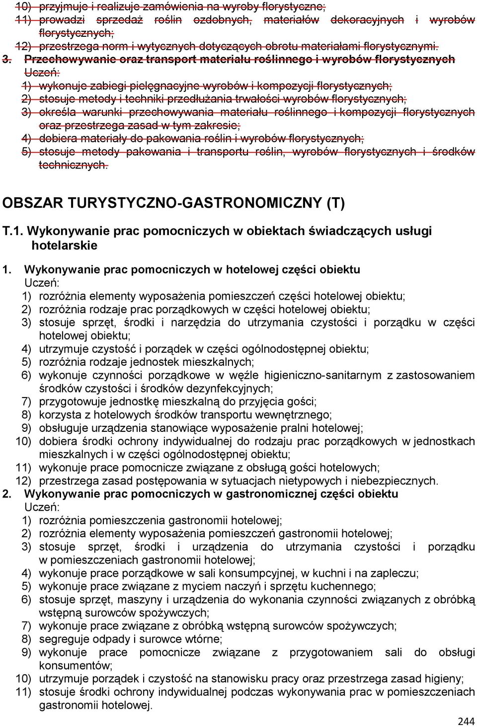 Przechowywanie oraz transport materiału roślinnego i wyrobów florystycznych 1) wykonuje zabiegi pielęgnacyjne wyrobów i kompozycji florystycznych; 2) stosuje metody i techniki przedłużania trwałości