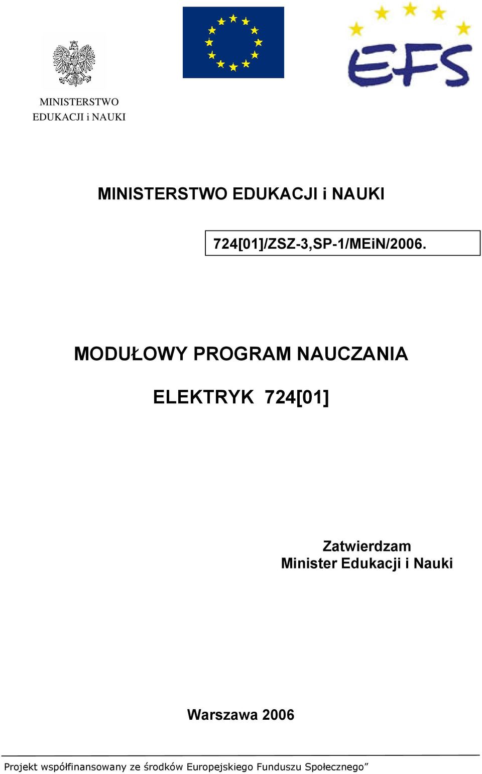 MODUŁOWY PROGRAM NAUCZANIA ELEKTRYK 724[01]