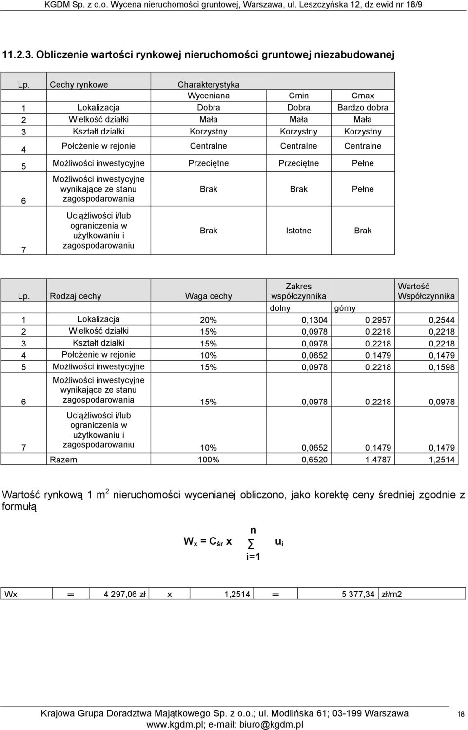 Centralne Centralne Centralne 5 Możliwości inwestycyjne Przeciętne Przeciętne Pełne 6 7 Możliwości inwestycyjne wynikające ze stanu zagospodarowania Uciążliwości i/lub ograniczenia w użytkowaniu i