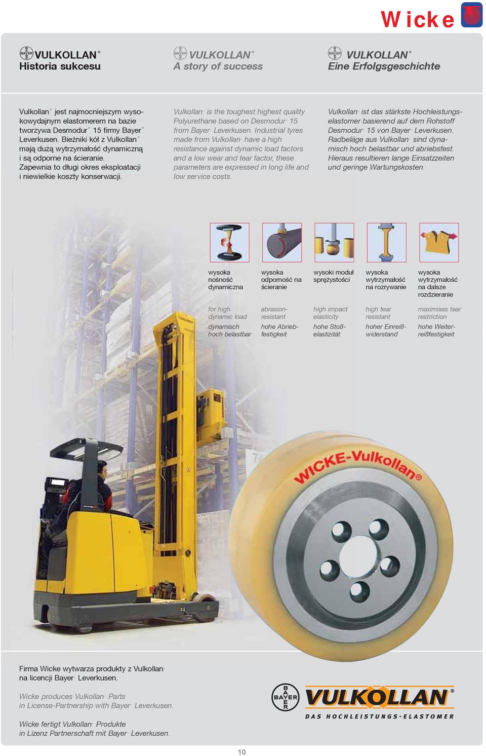 Vulkollan is the toughest highest quality Polyurethane based on Desmodur 15 from Bayer Leverkusen.