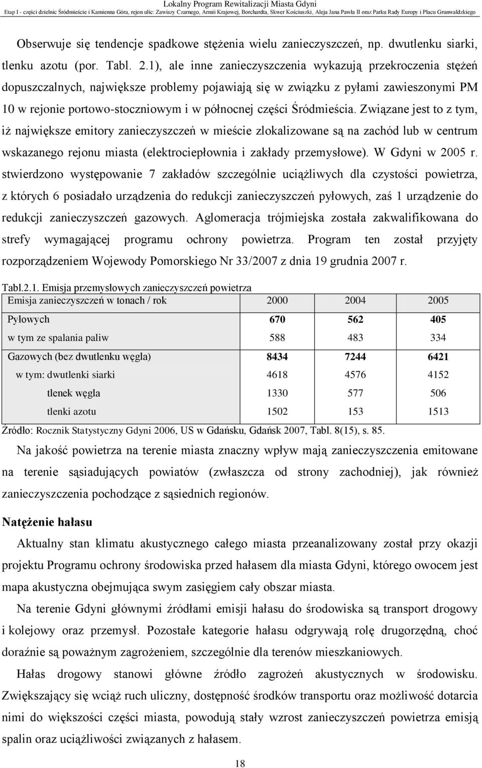 Śródmieścia. Związane jest to z tym, iż największe emitory zanieczyszczeń w mieście zlokalizowane są na zachód lub w centrum wskazanego rejonu miasta (elektrociepłownia i zakłady przemysłowe).