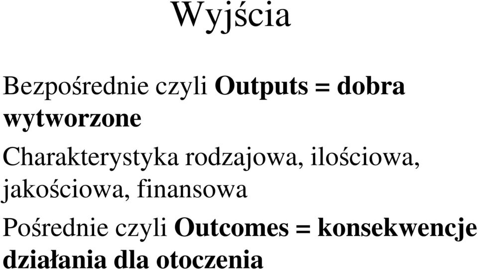 ilościowa, jakościowa, finansowa Pośrednie