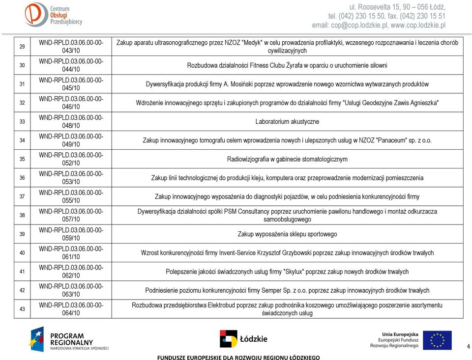 Fitness Clubu Żyrafa w oparciu o uruchomienie siłowni Dywersyfikacja produkcji firmy A.