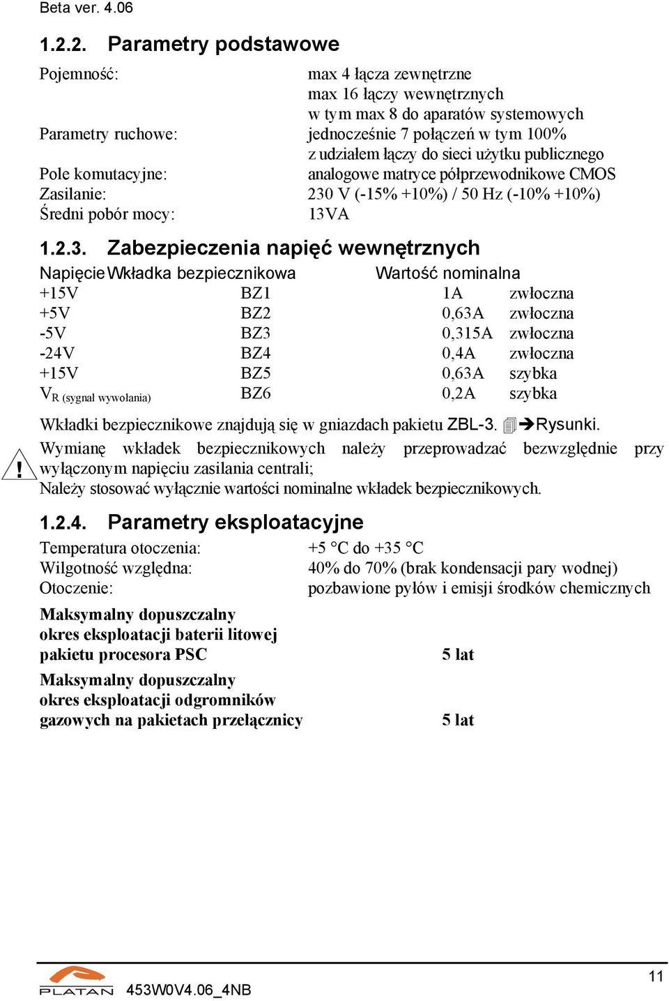 V (-15% +10%) / 50 Hz (-10% +10%) Średni pobór mocy: 13V