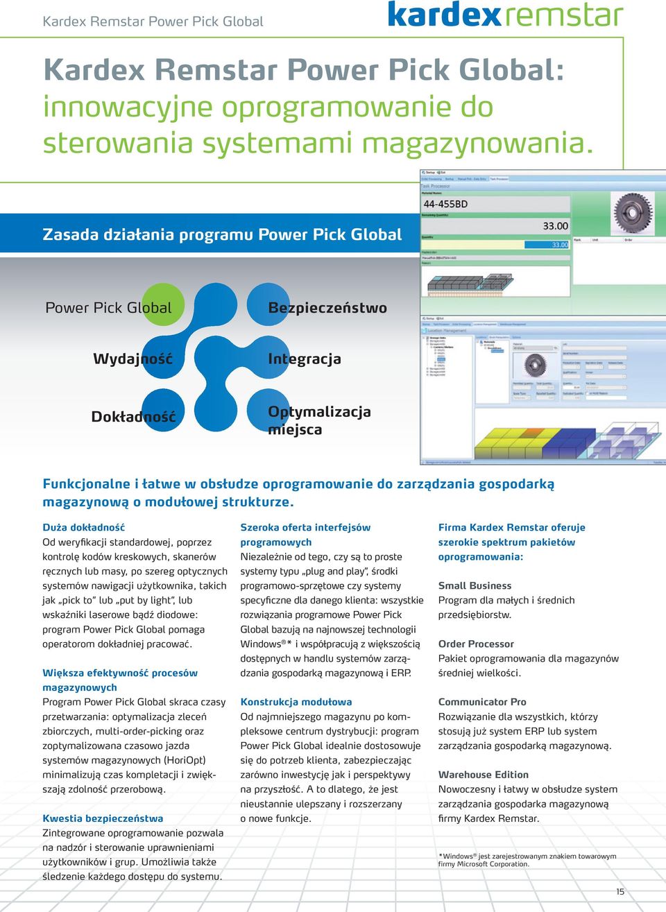 gospodarką magazynową o modułowej strukturze.