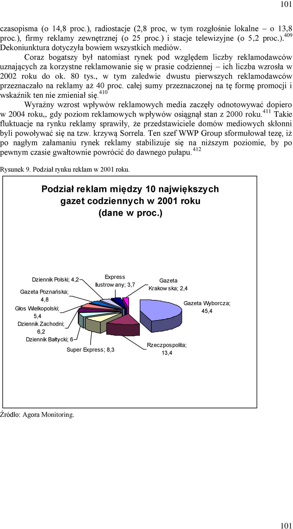 , w tym zaledwie dwustu pierwszych reklamodawców przeznaczało na reklamy aż 40 proc. całej sumy przeznaczonej na tę formę promocji i wskaźnik ten nie zmieniał się.