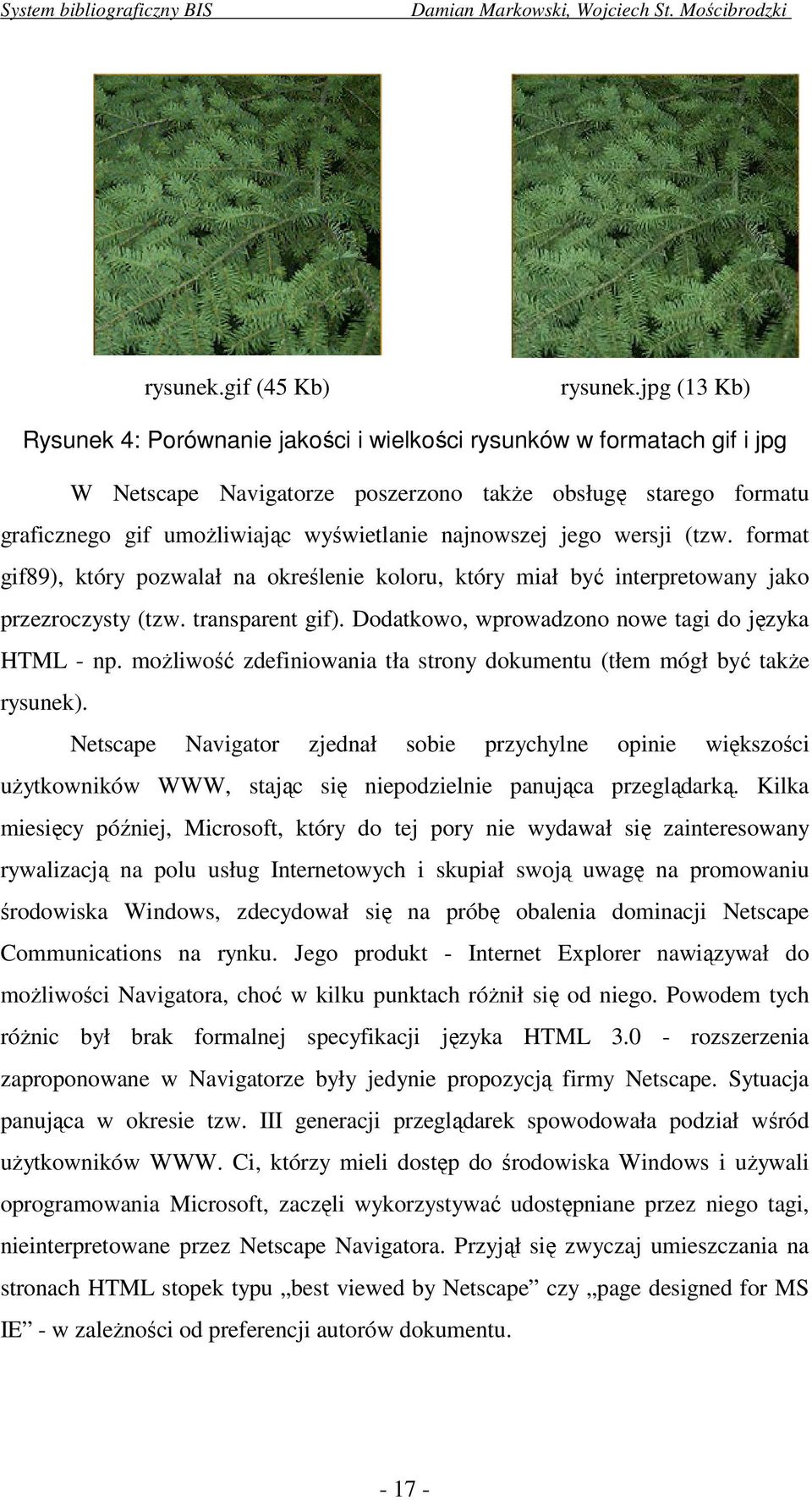 najnowszej jego wersji (tzw. format gif89), który pozwalał na określenie koloru, który miał być interpretowany jako przezroczysty (tzw. transparent gif).