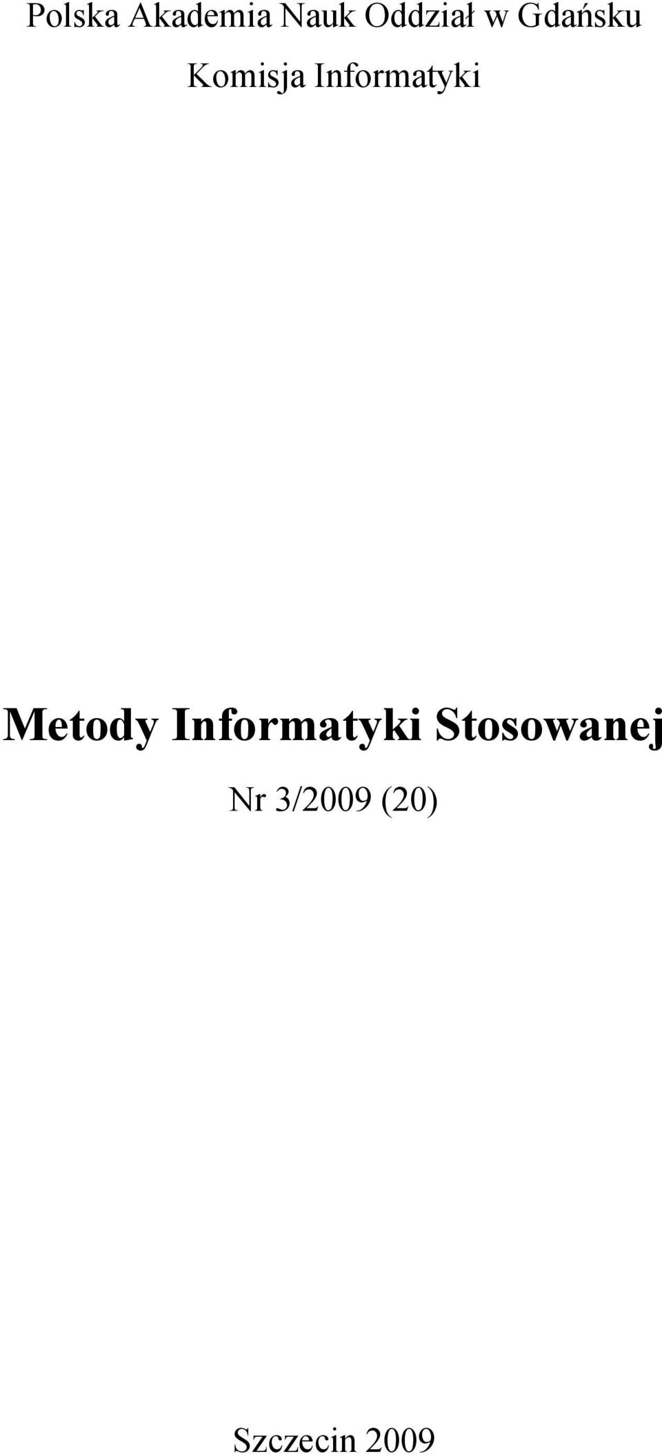 Metody Informatyki Stosowanej