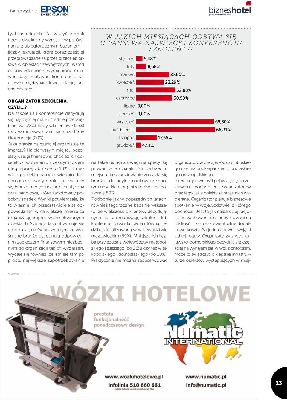 Wśród odpowiedzi inne wymieniono m.in. warsztaty kreatywne, konferencje naukowe i międzynarodowe, kolacje, lunche czy targi. Organizator szkolenia, czyli.