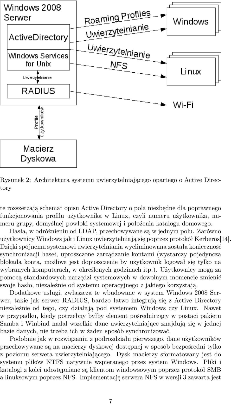 Zarówno użytkownicy Windows jak i Linux uwierzytelniają się poprzez protokół Kerberos[14].