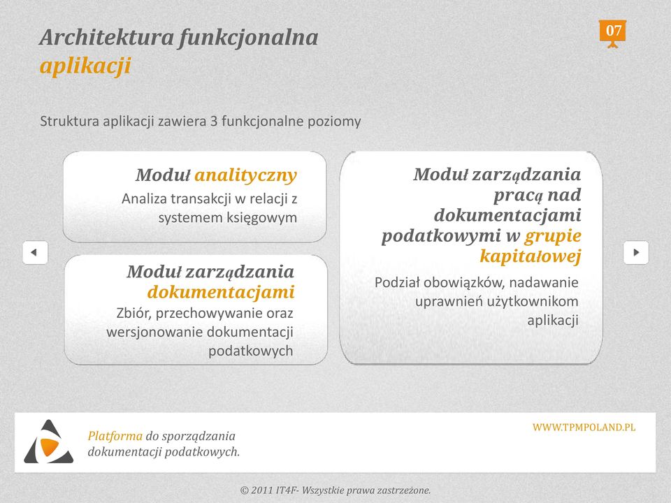 Zbiór, przechowywanie oraz wersjonowanie dokumentacji podatkowych Moduł zarządzania pracą nad