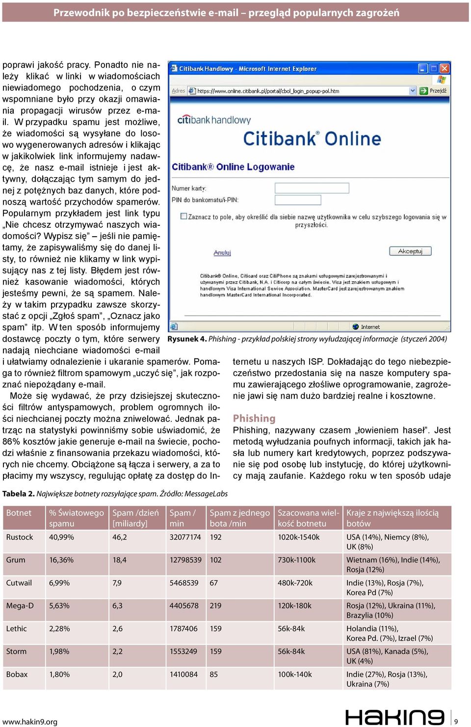 Ponadto nie należy klikać w linki w wiadomościach niewiadomego pochodzenia, o czym wspomniane było przy okazji omawiania propagacji wirusów przez e-mail.