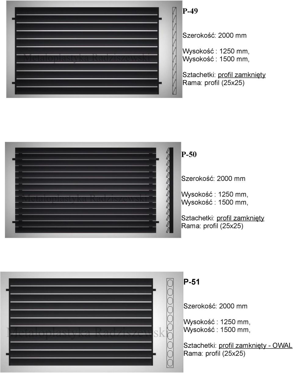 zamknięty Rama: profil (25x25) P-51,