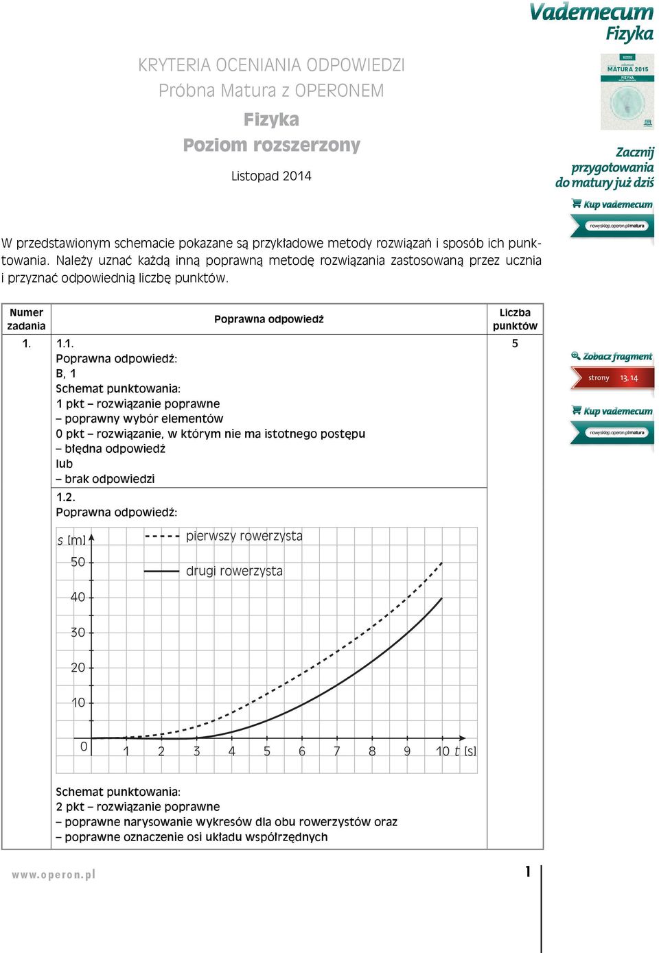 Należy uznać każdą inną poprawną metodę rozwiązania zastosowaną przez ucznia i przyznać odpowiednią liczbę. 1. 1.1. B, 1 1 pkt rozwiązanie poprawne poprawny wybór elementów błędna odpowiedź 5 nowysklep.