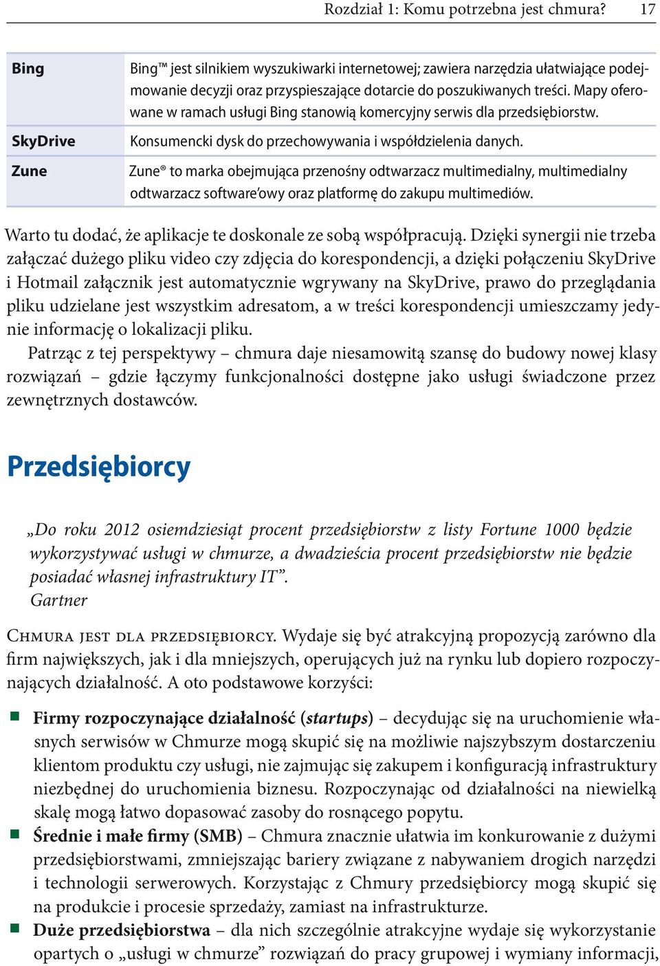 Mapy oferowane w ramach usługi Bing stanowią komercyjny serwis dla przedsiębiorstw. Konsumencki dysk do przechowywania i współdzielenia danych.