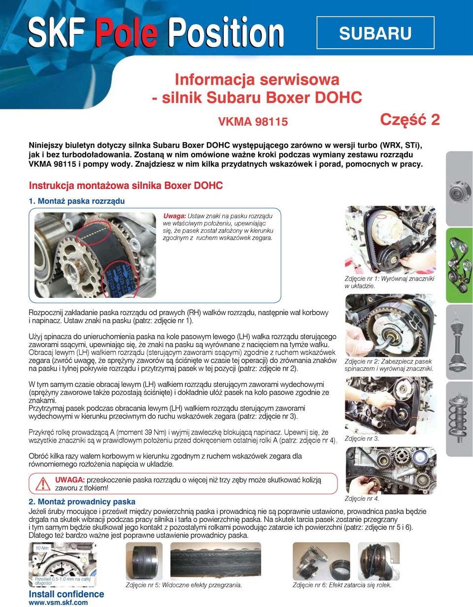 Instrukcja montażowa silnika Boxer DOHC 1.