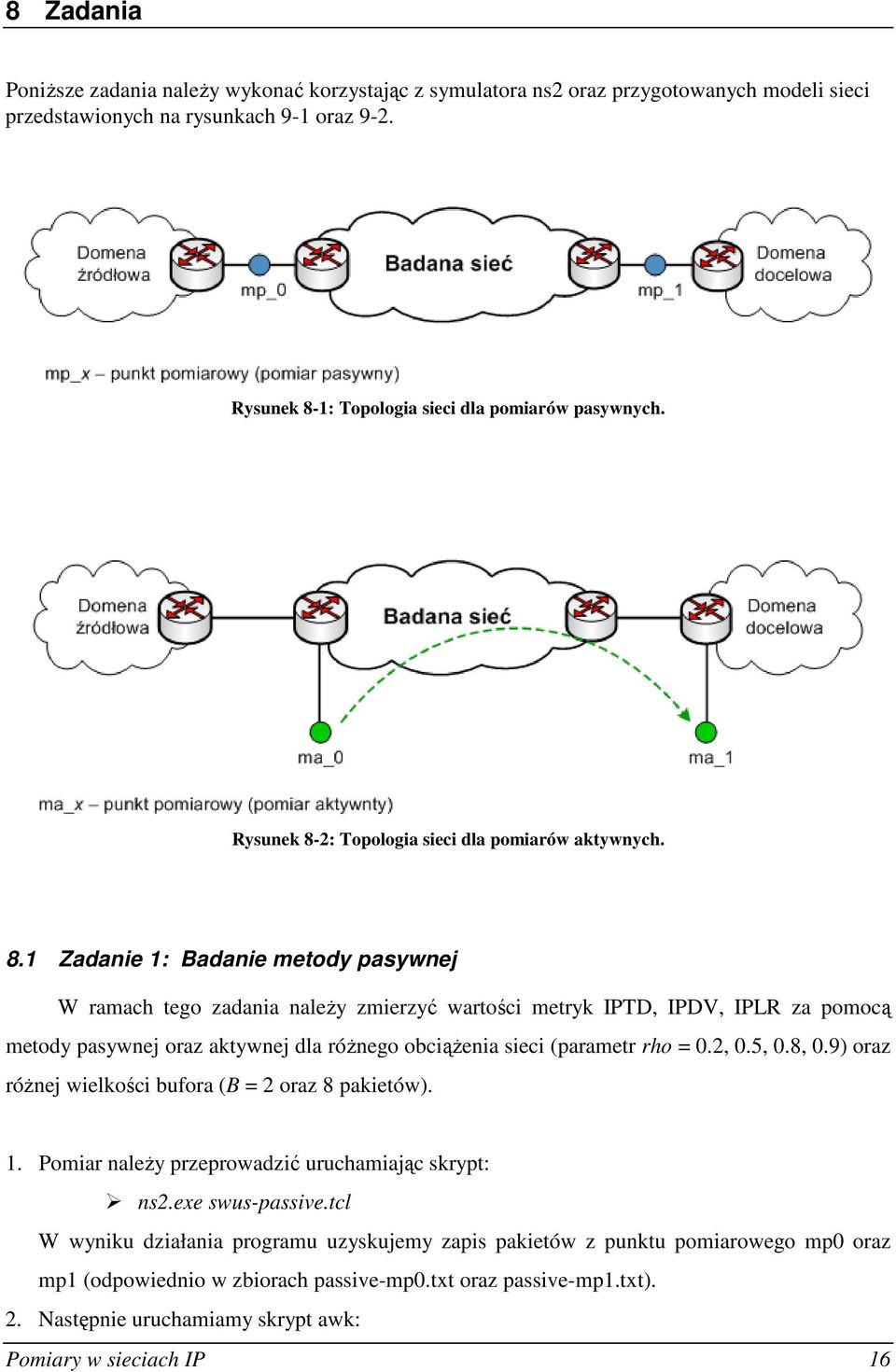 2: Topologia sieci dla pomiarów aktywnych. 8.