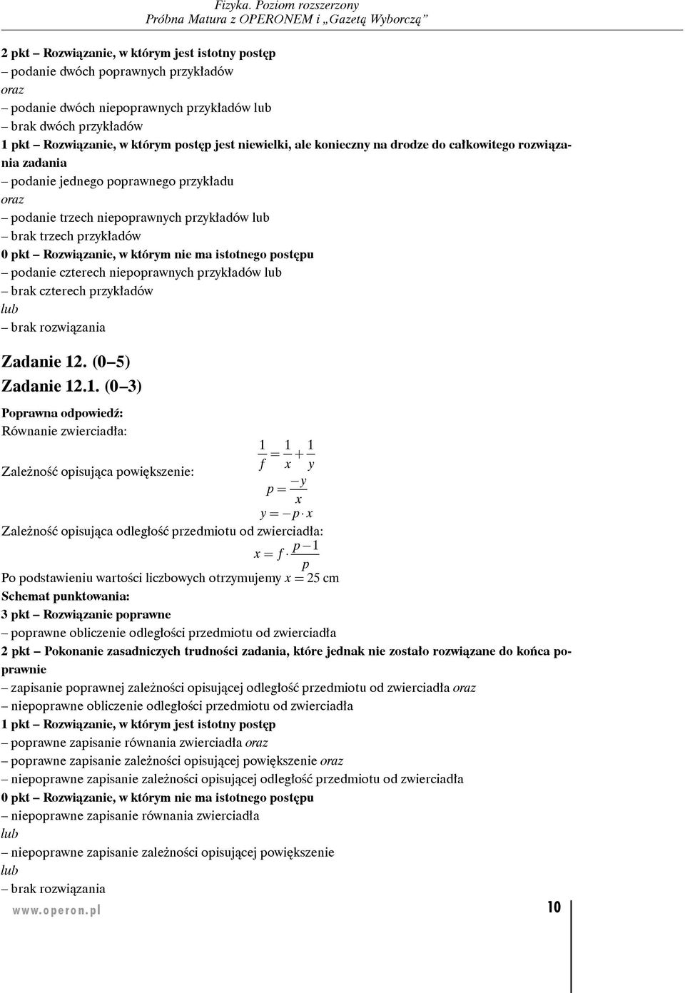 brak czterech przykładów Zadanie 12