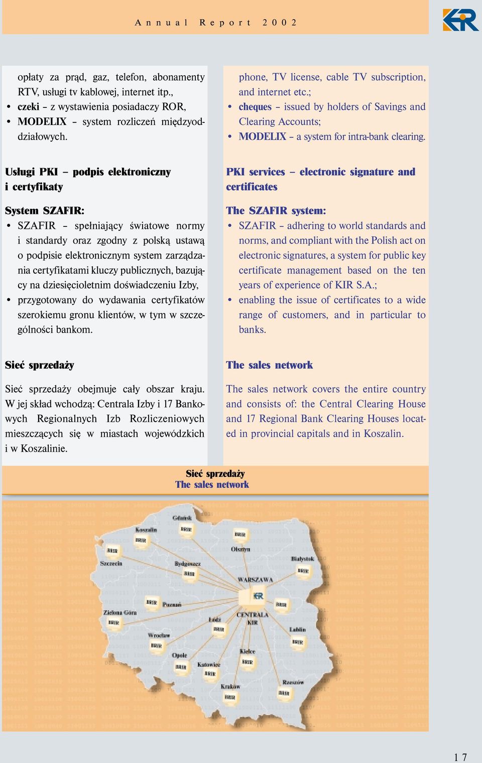 Usługi PKI podpis elektroniczny i certyfikaty System SZAFIR: SZAFIR spełniający światowe normy i standardy oraz zgodny z polską ustawą o podpisie elektronicznym system zarządzania certyfikatami