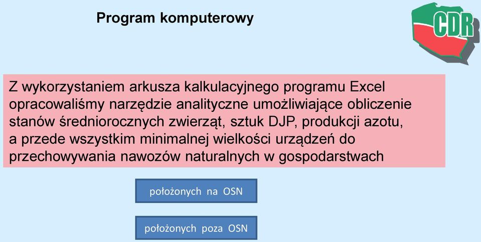 zwierząt, sztuk DJP, produkcji azotu, a przede wszystkim minimalnej wielkości