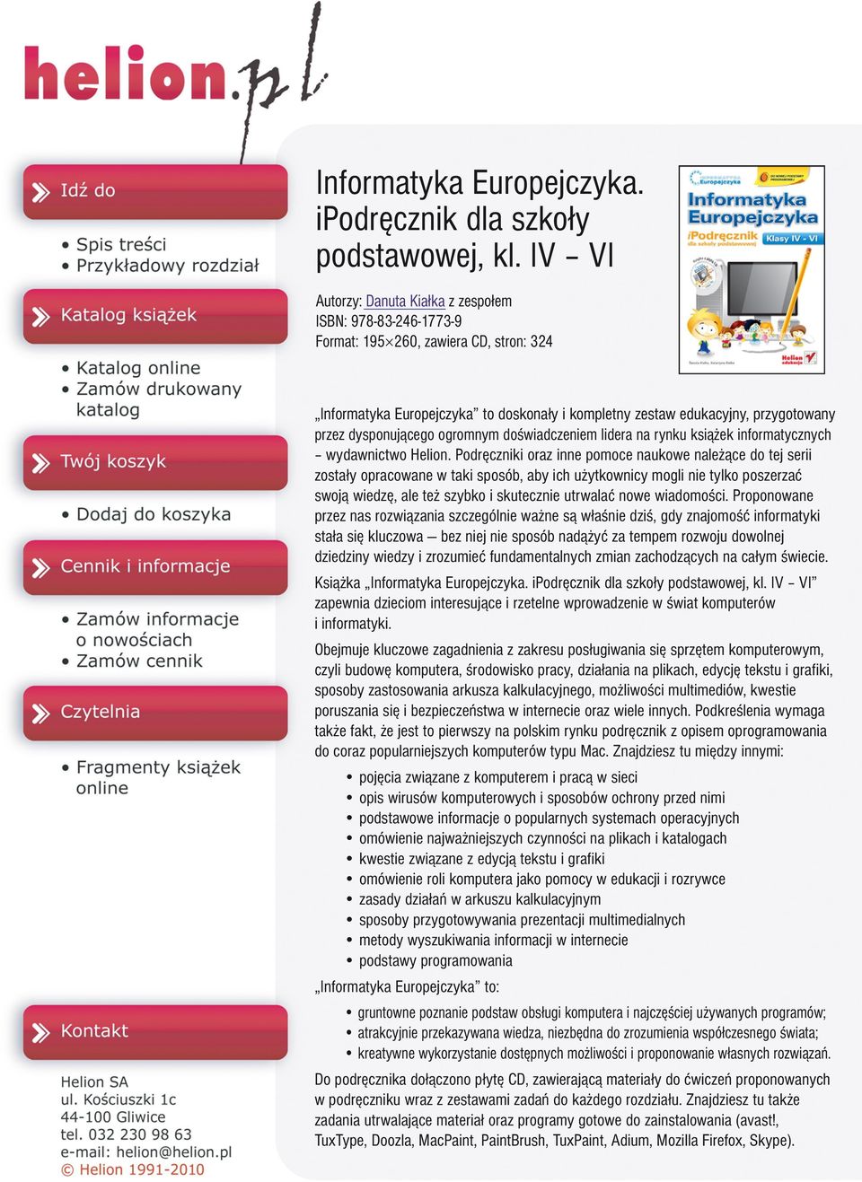 dysponuj¹cego ogromnym doœwiadczeniem lidera na rynku ksi¹ ek informatycznych wydawnictwo Helion.