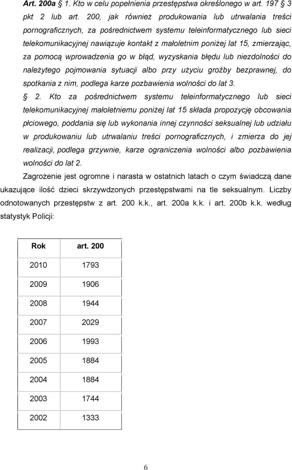 zmierzając, za pomocą wprowadzenia go w błąd, wyzyskania błędu lub niezdolności do należytego pojmowania sytuacji albo przy użyciu groźby bezprawnej, do spotkania z nim, podlega karze pozbawienia