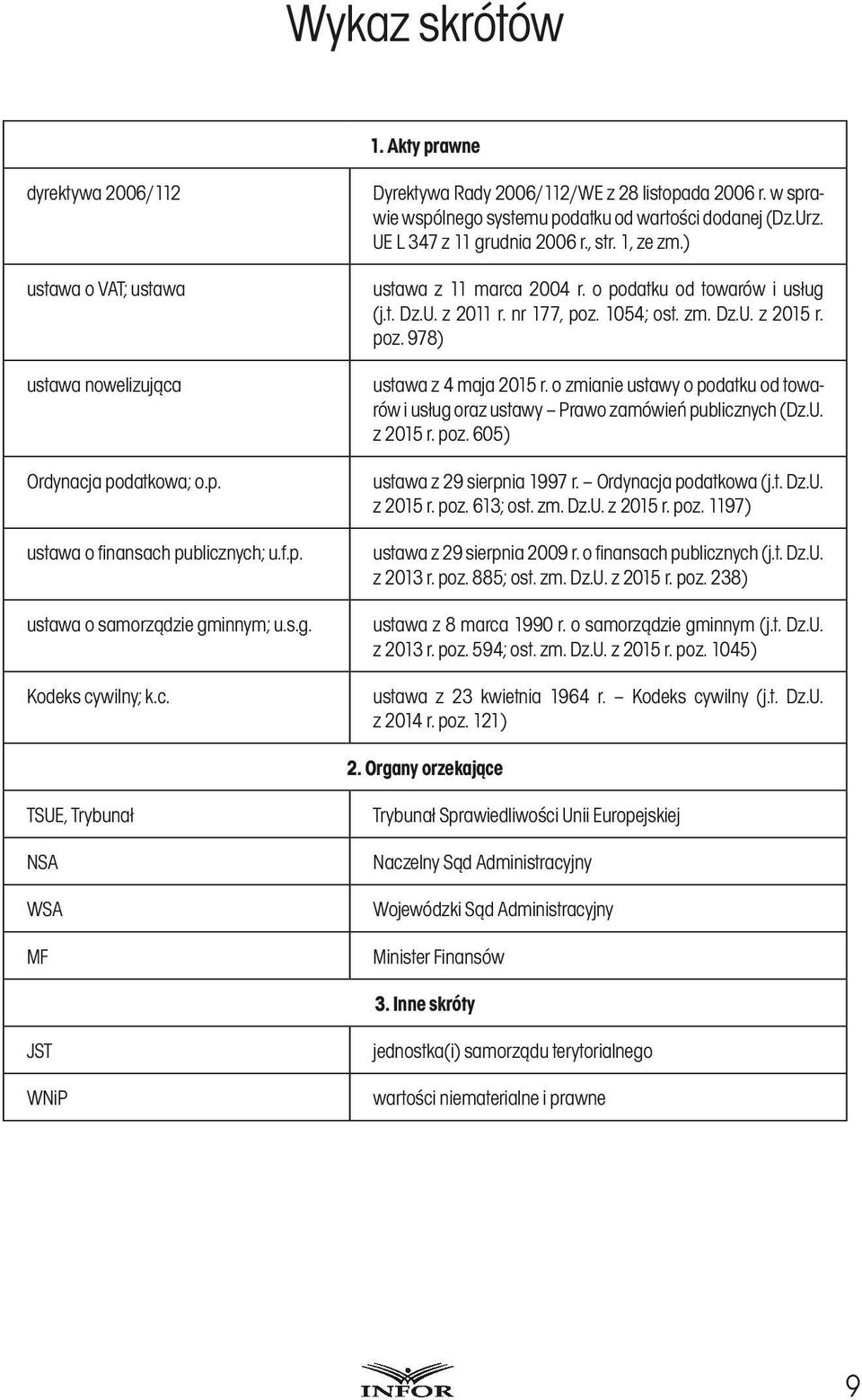 o podatku od towarów i usług (j.t. Dz.U. z 2011 r. nr 177, poz. 1054; ost. zm. Dz.U. z 2015 r. poz. 978) ustawa z 4 maja 2015 r.