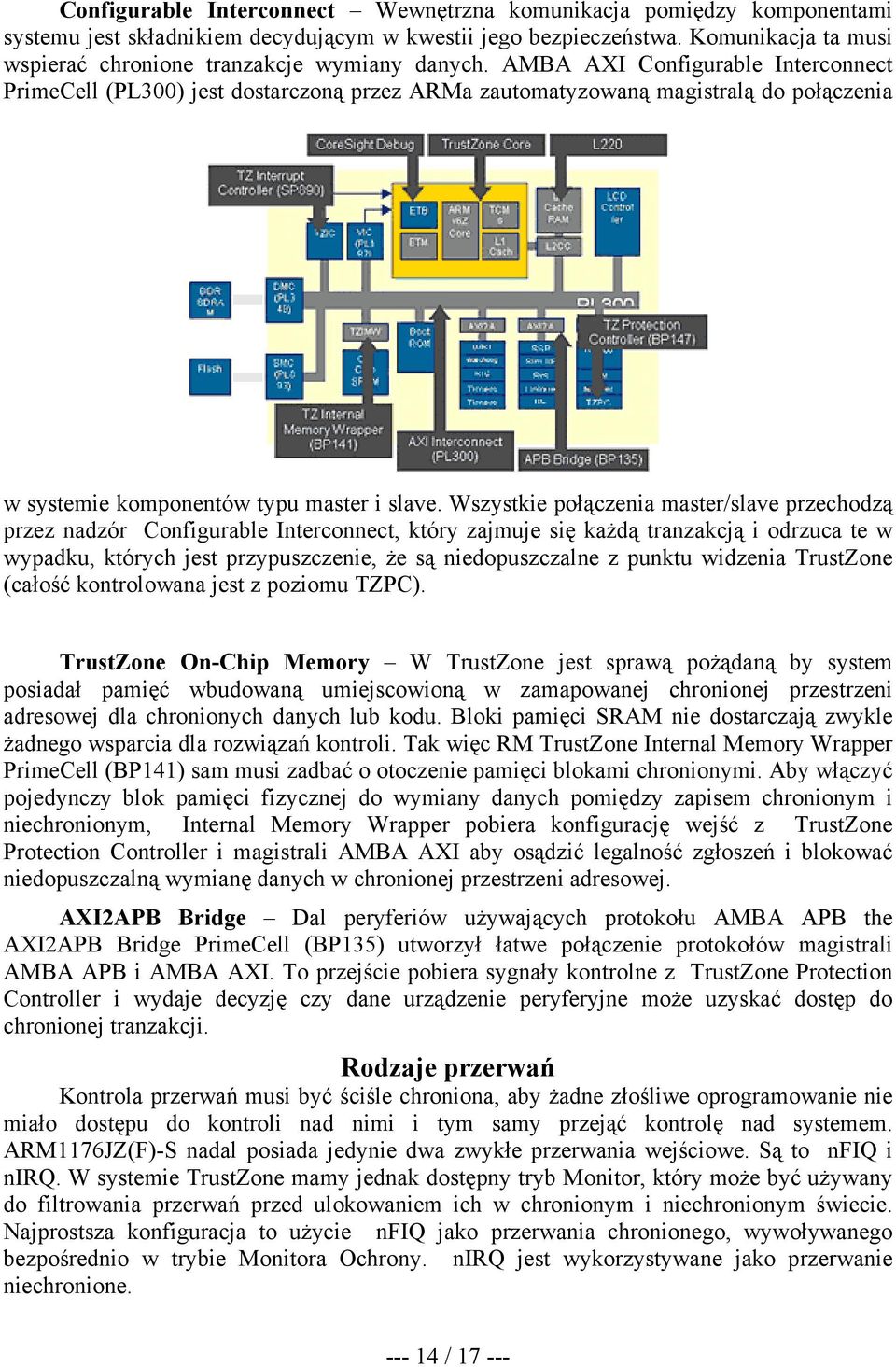 AMBA AXI Configurable Interconnect PrimeCell (PL300) jest dostarczoną przez ARMa zautomatyzowaną magistralą do połączenia w systemie komponentów typu master i slave.