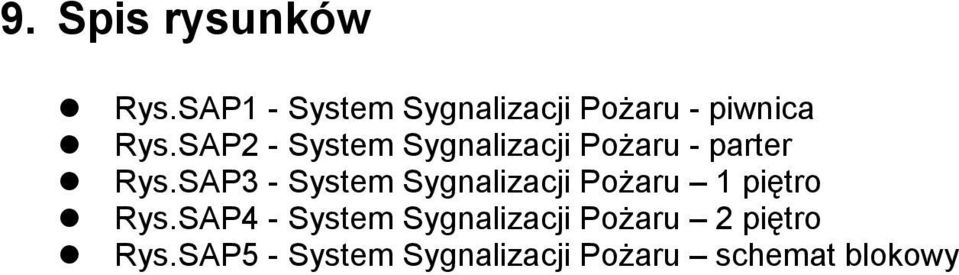 SAP2 - System Sygnalizacji Pożaru - parter Rys.