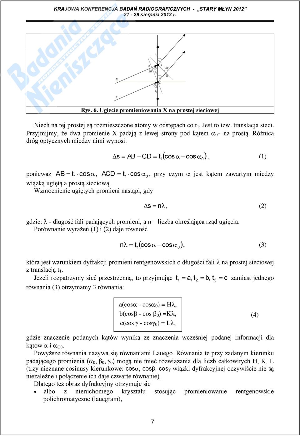 Różnica dróg optycznych między nimi wynosi: s AB CD t1 cos cos 0, (1) ponieważ AB t 1 cos, ACD t cos 1 0, przy czym jest kątem zawartym między wiązką ugiętą a prostą sieciową.