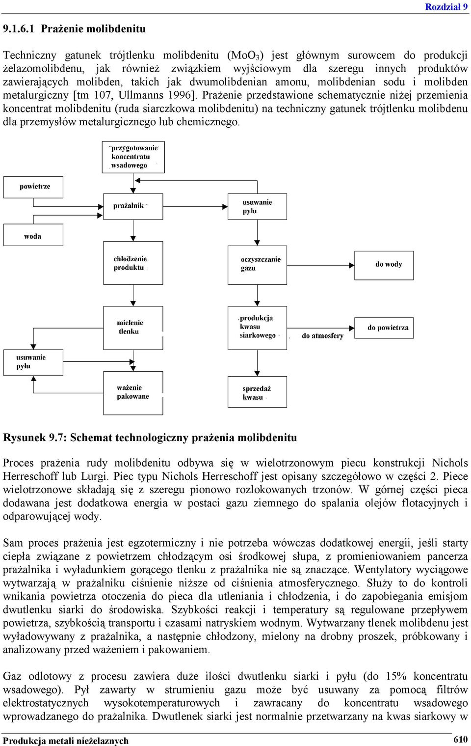 zawierających molibden, takich jak dwumolibdenian amonu, molibdenian sodu i molibden metalurgiczny [tm 107, Ullmanns 1996].