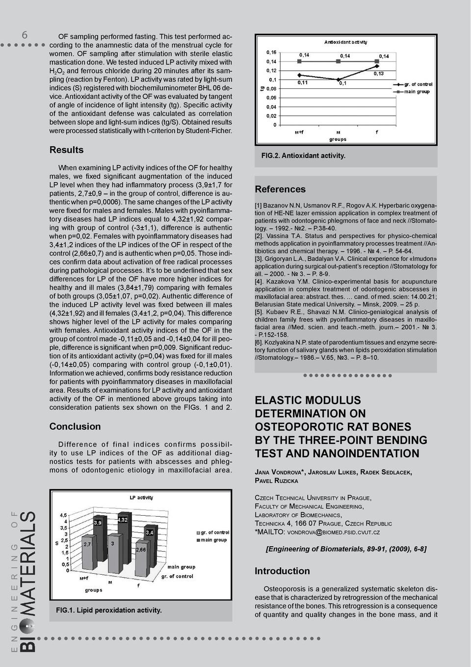 LP activity was rated by light-sum indices (S) registered with biochemiluminometer BHL 06 device. Antioxidant activity of the OF was evaluated by tangent of angle of incidence of light intensity (tg).