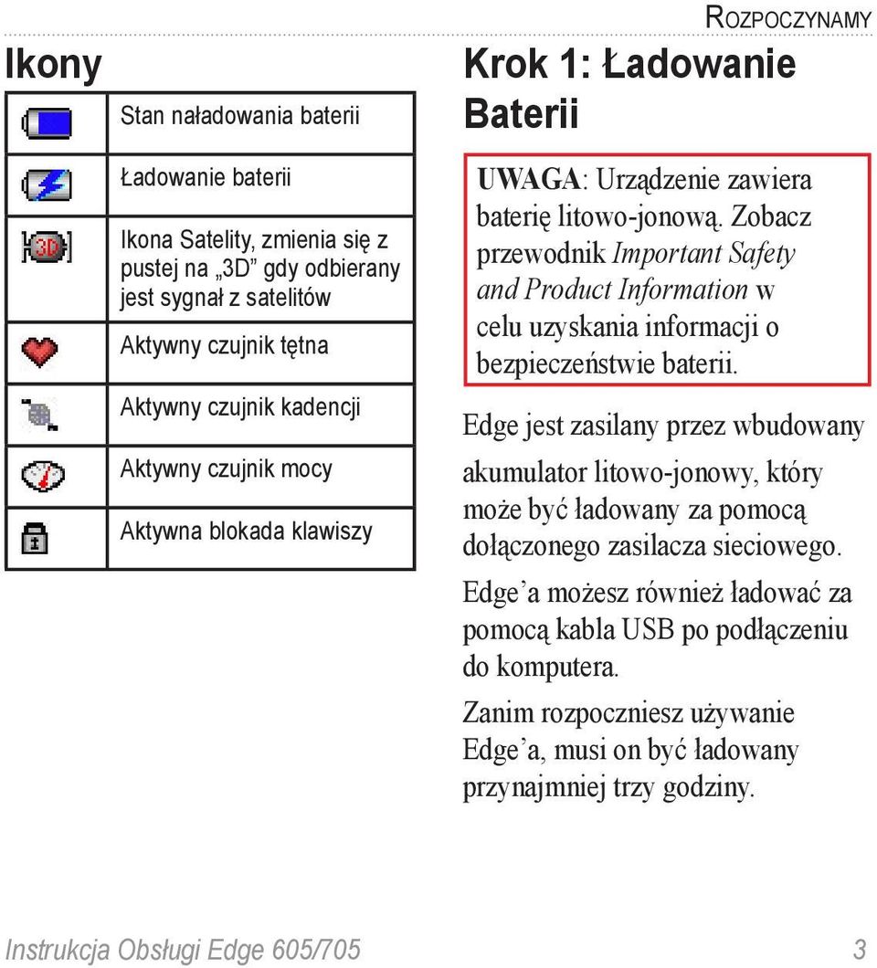 Zobacz przewodnik Important Safety and Product Information w celu uzyskania informacji o bezpieczeństwie baterii.