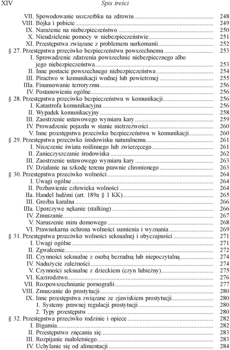 .. 253 II. Inne postacie powszechnego niebezpieczeństwa... 254 III. Piractwo w komunikacji wodnej lub powietrznej... 255 IIIa. Finansowanie terroryzmu... 256 IV. Postanowienia ogólne... 256 28.