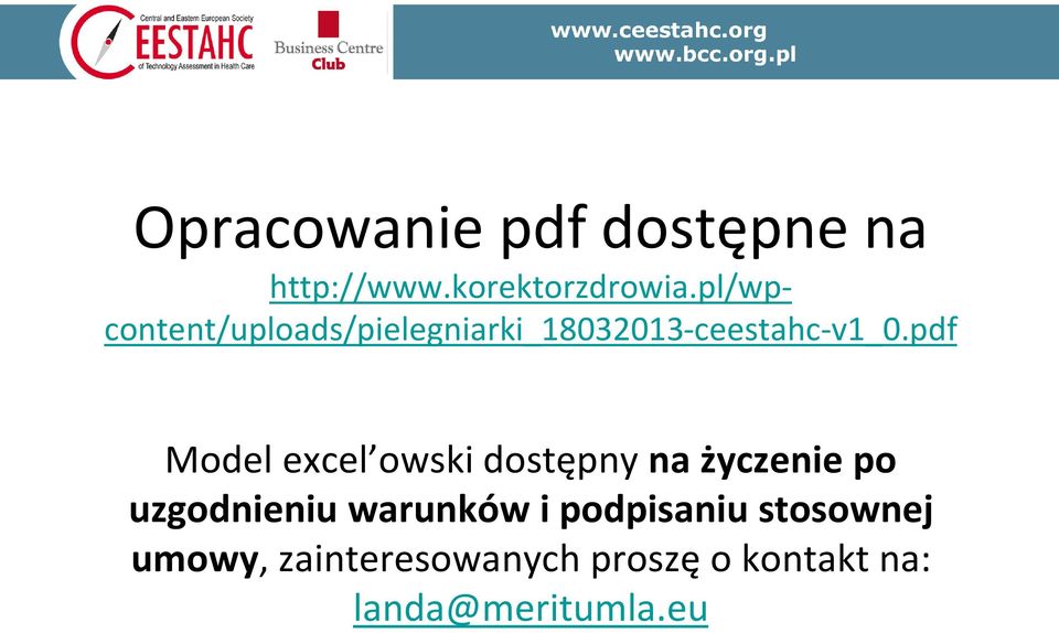 pdf Model excel owski dostępny na życzenie po uzgodnieniu warunków