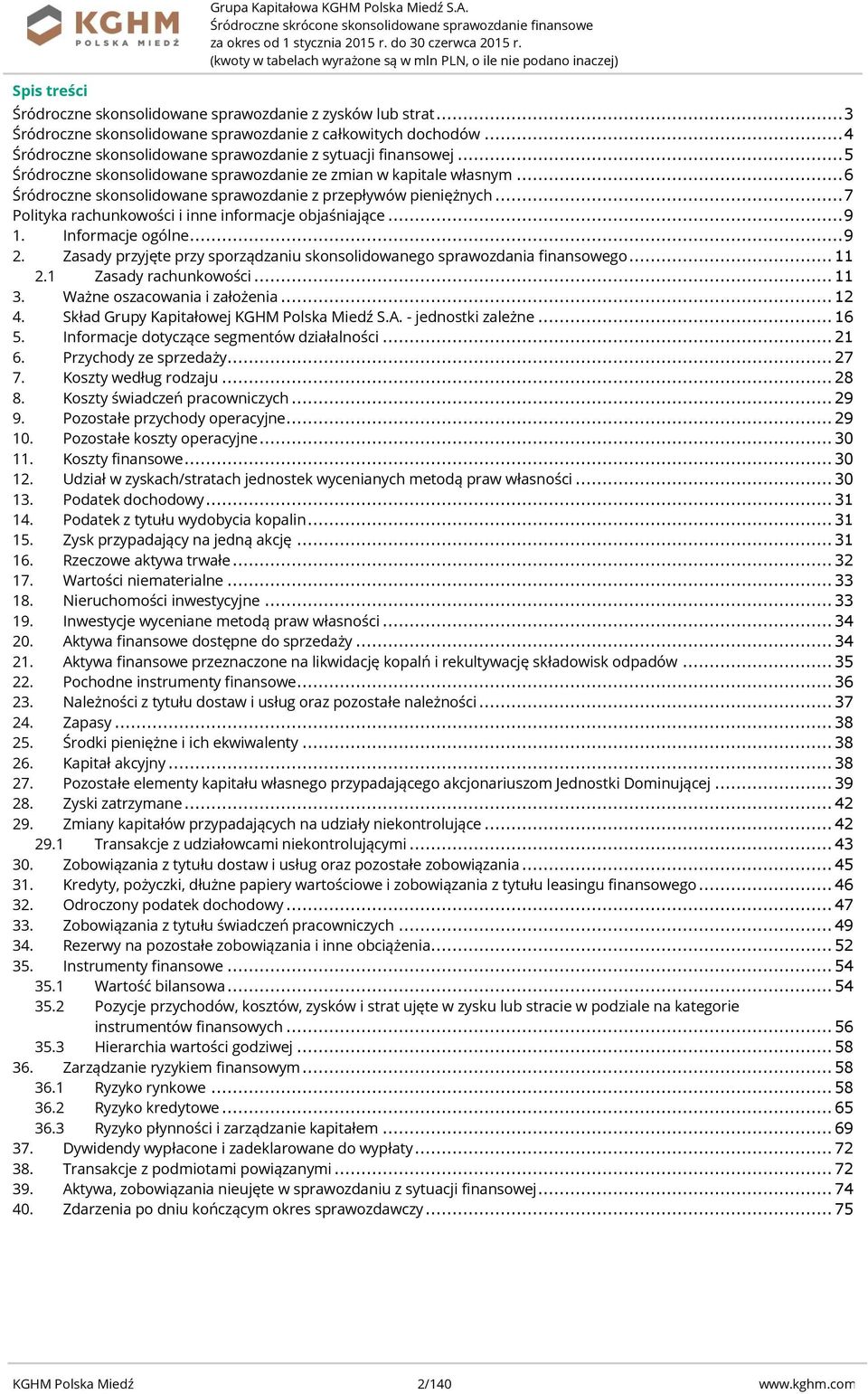 .. 5 Śródroczne skonsolidowane sprawozdanie ze zmian w kapitale własnym... 6 Śródroczne skonsolidowane sprawozdanie z przepływów pieniężnych... 7 Polityka rachunkowości i inne informacje objaśniające.