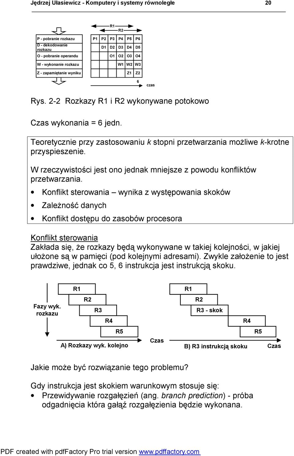 W rzeczywistości jest ono jednak mniejsze z powodu konfliktów przetwarzania.