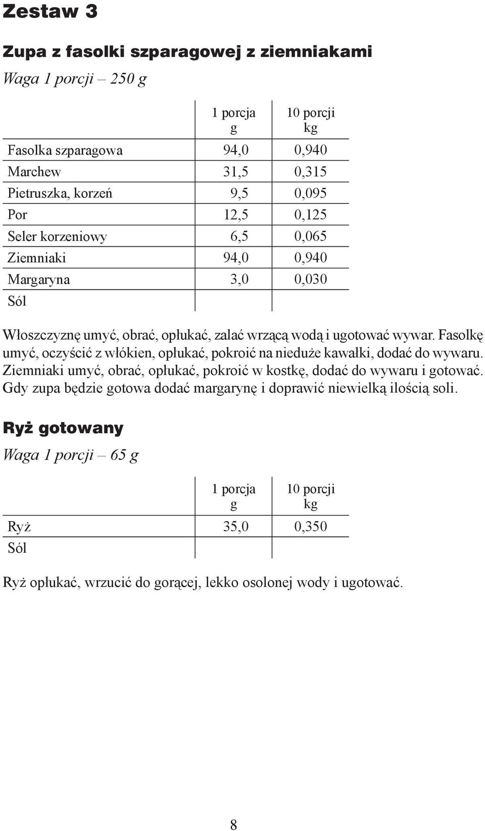 Fasolkę umyć, oczyścić z włókien, opłukać, pokroić na nieduże kawałki, dodać do wywaru.